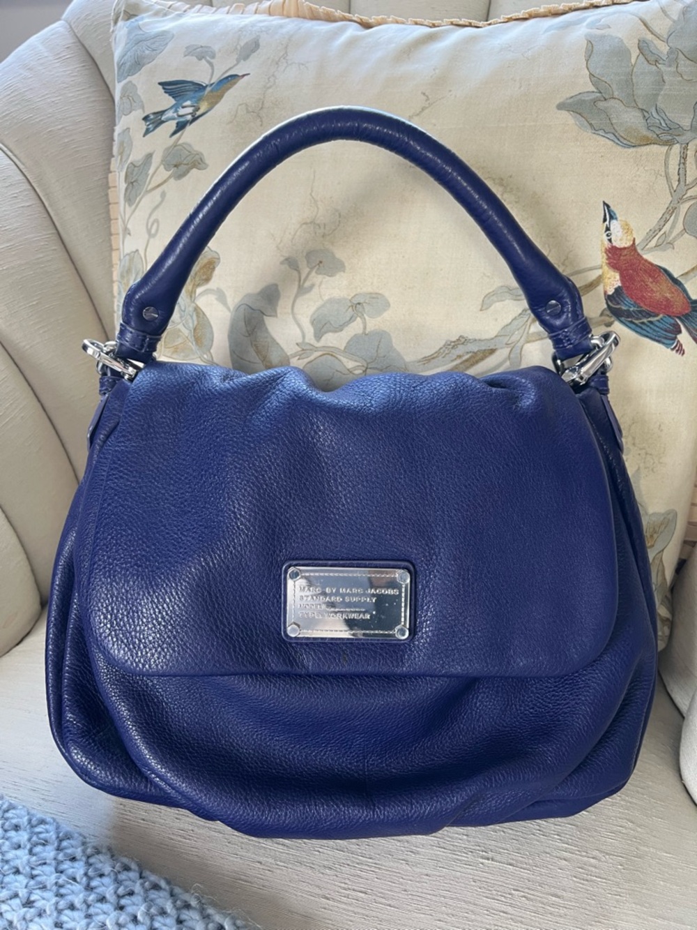 Marc by Marc Jacobs Deep Blue Leather Shoulder Bag